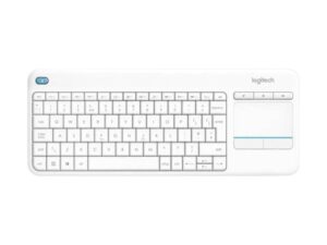 Clavier QWERTY Logitech sans fil Touch Keyboard K400 Plus Blanc - 920-007128