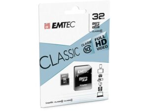 MicroSDHC 32Go EMTEC +Adaptateur CL10 CLASSIC - Sous blister