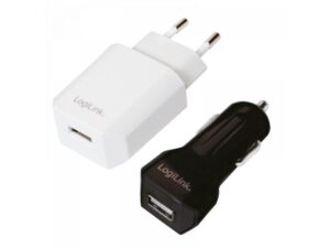 Kit de 2 chargeurs de voyage port USB 5W/6W Logilink (PA0109)