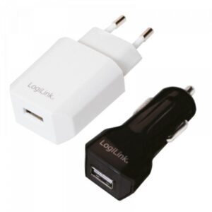 Kit de 2 chargeurs de voyage port USB 5W/6W Logilink (PA0109)