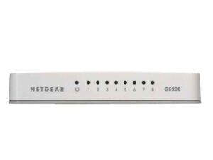 Netgear Switch 8 ports Gigabit Ethernet pour le télétravail / la TPE Blanc GS208-100PES