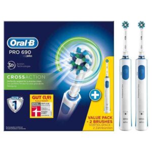 Pack de 2 brosses à dents électriques Oral-B Pro 690 CrossAction