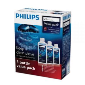 3x flacons de Jet Clean pour le nettoyage des têtes de rasage HQ203/50 de Philips