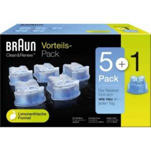Pack 5+1 de cartouches nettoyantes Braun Clean & Renew CCR