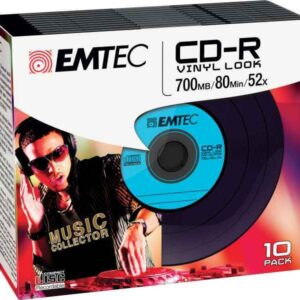 Pack de 10 CD-R EMTEC Vinyl 700MB/52x Slim-Case