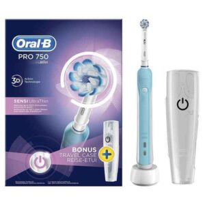 Brosse à dents électrique Oral-B PRO 750 SENSI Ultra fine+ étui de voyage