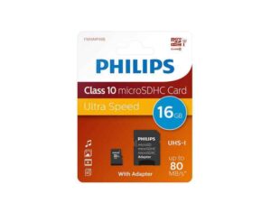 Philips MicroSDHC 16GB CL10 80mb/s UHS-I + Retail Adapter