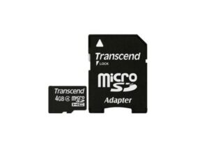 Transcend MicroSD Card 4GB SDHC Cl.4  W/Ad. TS4GUSDHC4