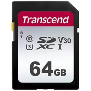 Transcend SD Card 64GB SDXC SDC300S 95/45 MB/s TS64GSDC300S