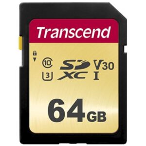 Transcend SD Card 64GB SDXC SDC500S 95/60 MB/s TS64GSDC500S