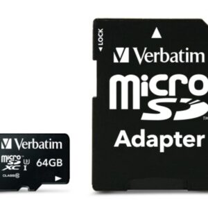 Verbatim PRO MicroSDXC 64GB Cl.10 U3 UHS-I W/Adapter 47042
