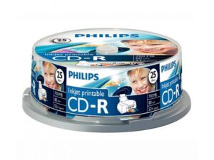 CD-R Philips 700MB 25pcs broche jet d'encre imprimable CR7D5JB25/00
