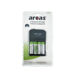 Chargeur universel Arcas ARC-2009 avec 4 accus AA 2700