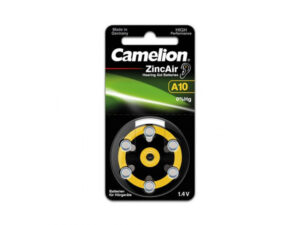 6 piles pour appareil auditif Camelion Zinc-Air A10 0% Mercury/Hg - Joune