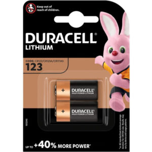 Duracell Batterie Lithium CR123A 3V Blister (2-Pack) 020320