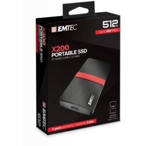 EMTEC SSD 512GB 3.1 Gen2 X200 SSD Portable Retail ECSSD512GX200