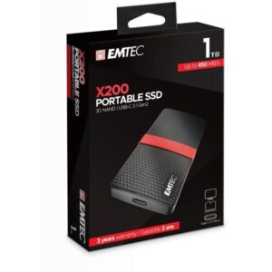 EMTEC SSD 1TB 3.1 Gen2 X200 SSD Portable Retail ECSSD1TX200
