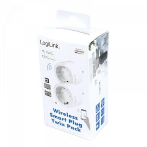 2x LogiLink Smart Plug Prise secteur controle vocal WLAN 2.4 PA0200