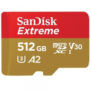 SANDISK MicroSDXC  Extreme 512GB  R160/W90 C10 U3 V30 A2 SDSQXA1-512G-GN6MA
