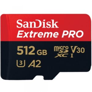 SANDISK MicroSDXC Extreme PRO 512GB R170/W90 C10 U3 V30 SDSQXCZ-512G-GN6MA