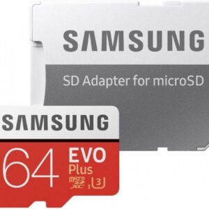 MicroSDHC 64Go Samsung +SDHC Adaptateur CL10 EVO Plus MB-MC64GA/EU *BULK