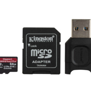 Kingston Canvas React Plus MicroSDXC SDCR2 64GB w/Ad. + Reader MLPMR2/64GB