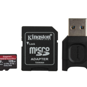 Kingston Canvas React Plus MicroSDXC SDCR2 128GB w/Ad.+ Reader MLPMR2/128GB