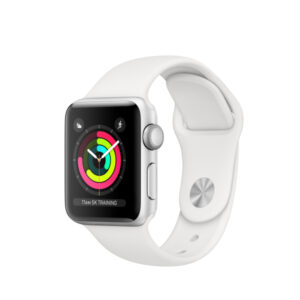 Apple Watch 3 Montre connectée 38mm Cadrant en argent et bracelet blanc - MTEY2ZD/A