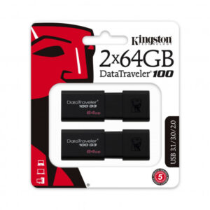 Kingston DataTraveler 100 G3 64GB USB FlashDrive 3.0  DT100G3/64GB-2P