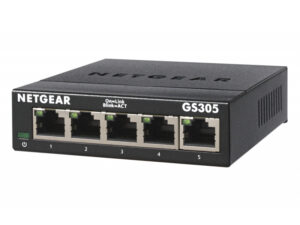 Netgear Switch non manageable Gigabit Ethernet 5 ports pour télétravailleurs ou TPE GS305-300PES