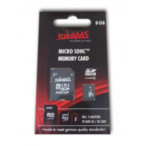 takeMS MicroSDHC Speicherkarte 8GB Retail +2 Adapter
