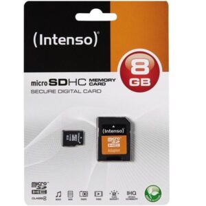 MicroSDHC Intenso 8GB with CL4 adapter - In blister