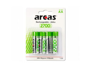 Packung mit 4 Batterien Arcas AA Mignon 2700mAH