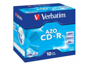 Pack de 10 CD-R 80 Verbatim 52x DLP AZO Jewel Case 43327