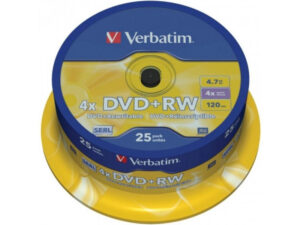 Pack de 25 DVD+RW 4.7GB Verbatim 4x Cakebox 43489