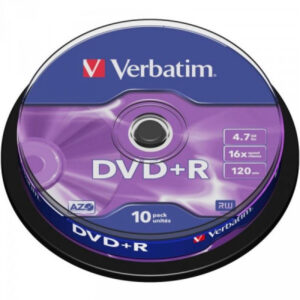 DVD+R 4.7GB Verbatim 16x 10er Cakebox 43498
