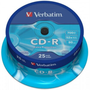 Pack de 25 CD-R 80 Verbatim 52x DL Cakebox 43432