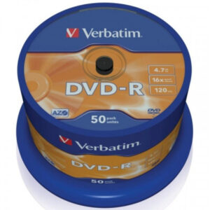 Pack de 50 DVD-R 4.7GB Verbatim 16x Cakebox 43548
