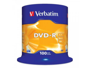 Pack de 100 DVD-R 4.7GB Verbatim 16x Cakebox 43549
