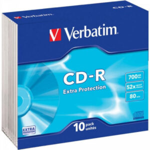 Pack de 10 CD-R 80 Verbatim 52x EP  Slim Case 43415