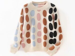 Kleurrijke Polka Dot-sweater voor dames: Shoppydeals.com