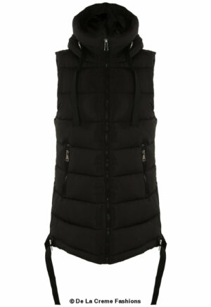 hooded puffer gilet with webbing detail jl2017 886