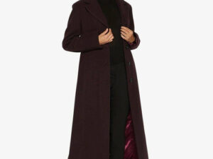 Lange wollen jas met slanke pasvorm voor dames - Shoppydeals