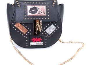Bolso de hombro negro para mujer USA Nights OH Moda - Shoppydeals