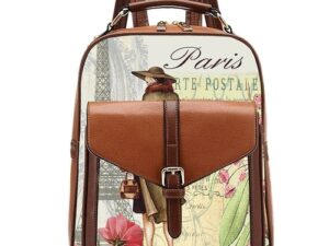 Lady in Paris Vegetable Leather Women's Backpack, OH Fashion, brown - Shoppydeals