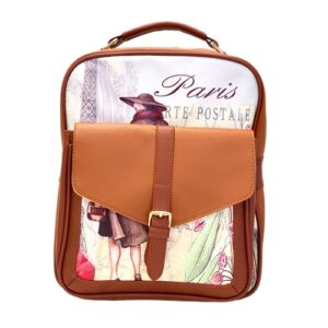 OH AC1234 OH Handbag Backpack European Dream Lady Paris Brown AV0