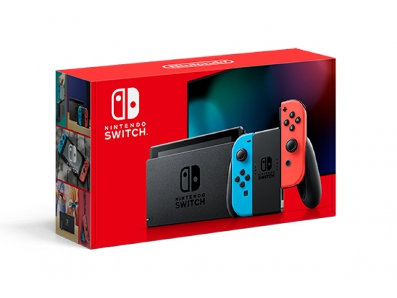 Nintendo Switch with Pair of Neon Red and Neon Blue Joy-Con - Shoppydeals