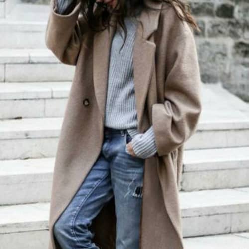 Black Friday & Cyber Monday: Taupe Double Breasted Wool Coats - Shoppydeals