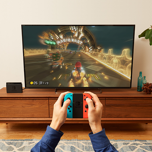 Weihnachtsgeschenke: Nintendo Switch mit Joy-Con-Paar in Neonrot und Neonblau - Shoppydeals.fr