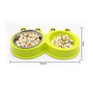 Dual stainless steel pet cat dog Feeding bowl Food water holder feeder Dish Double Bowls anti 2.jpg 640x640 2